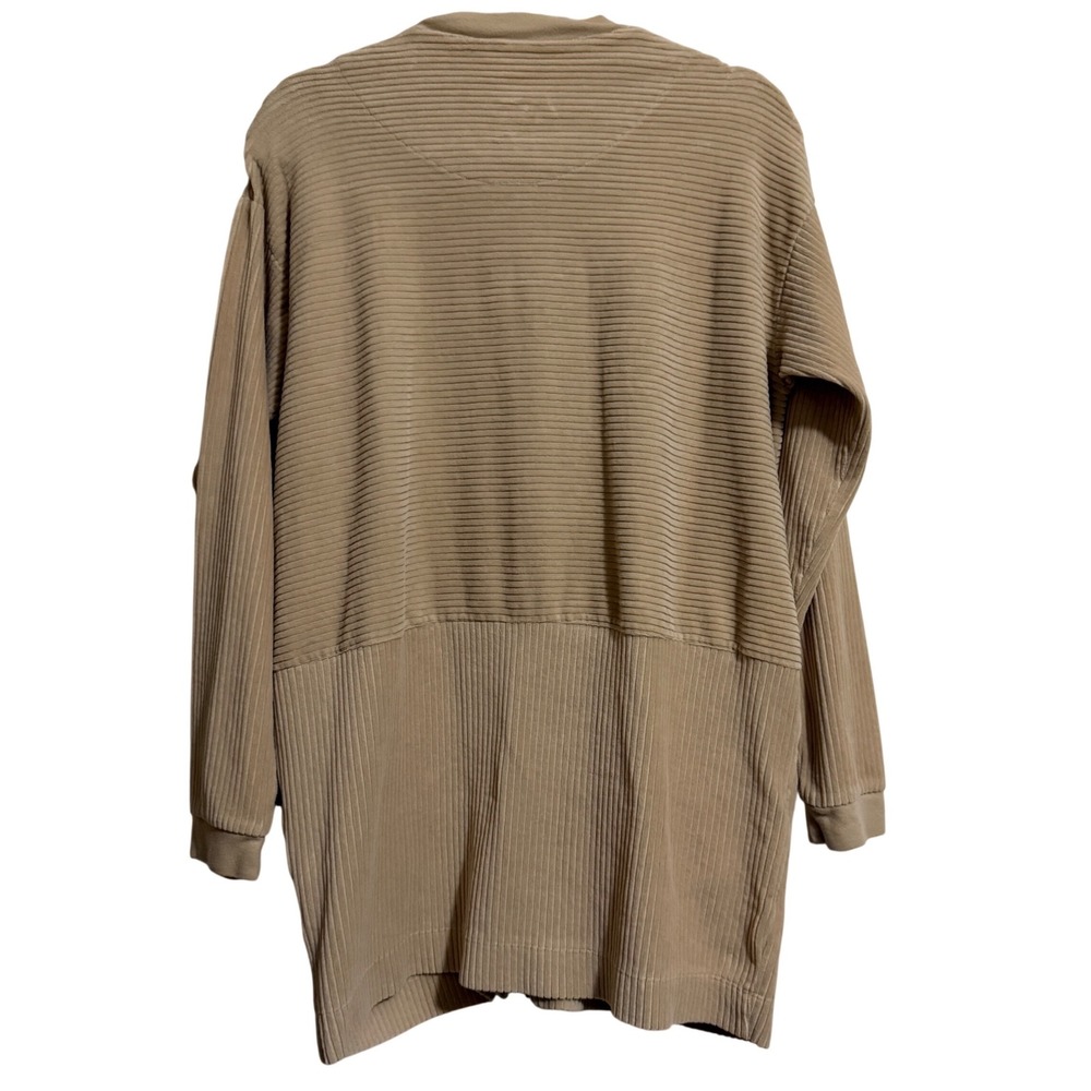 Gudrun Sjoden Beige Ribbed Organic Cotton Velour Zip Longline Jacket Small - Picture 7 of 7